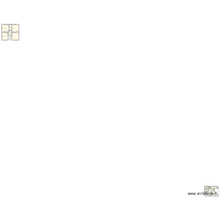 1er étage. Plan de 13 pièces et 124 m2