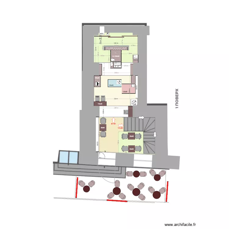 Projet R&eacute;novation - Niveau 1. Plan de 