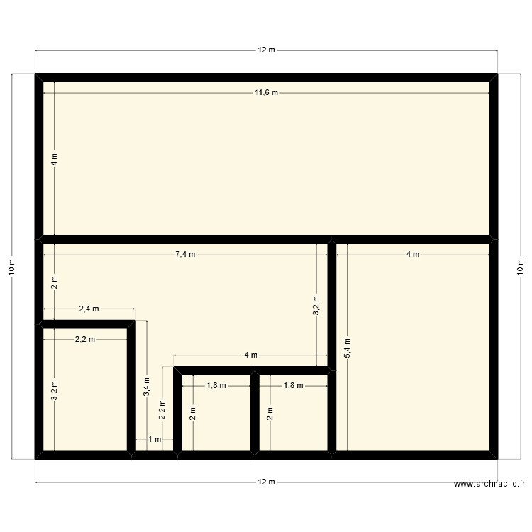 test pour Planner 5D. Plan de 6 pièces et 105 m2