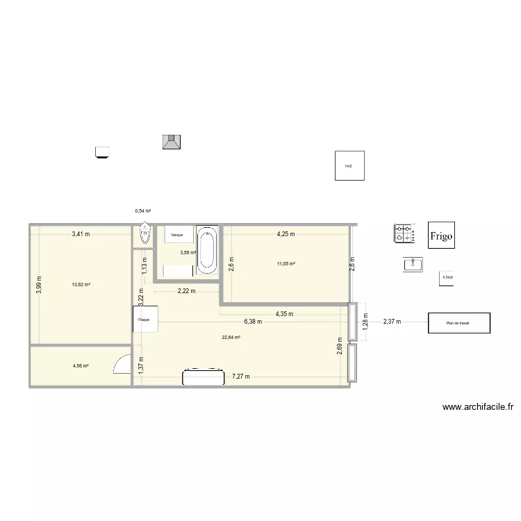 V11. Plan de 6  et 56 m²