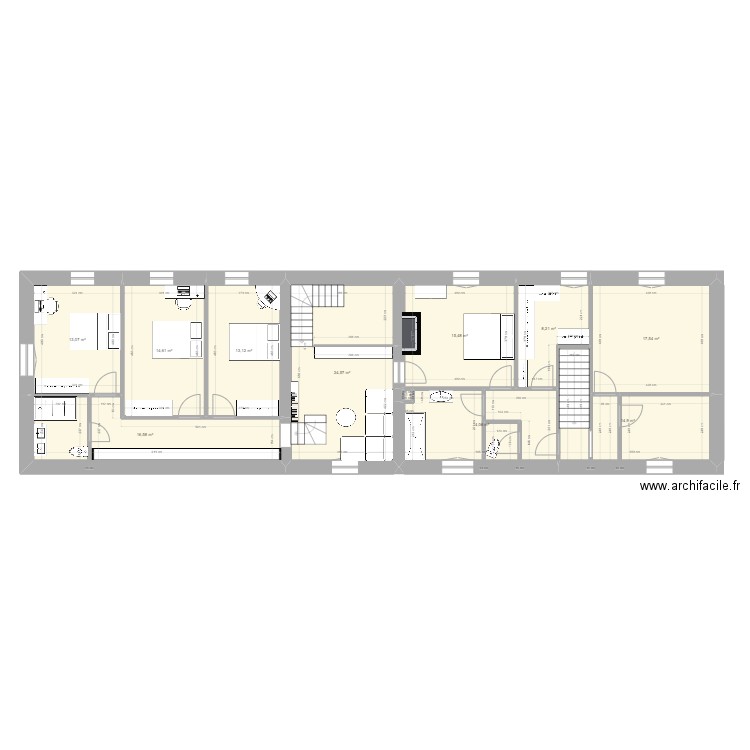 POUILLE    1° E PROJET 1. Plan de 11 pièces et 152 m2