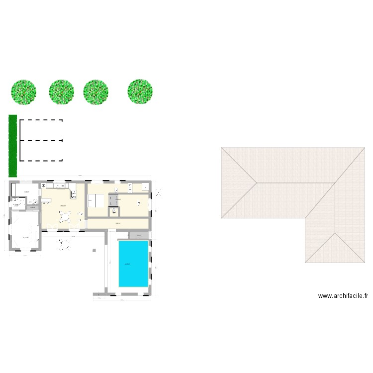 allemagne 4 bis piscine intégrée et entree cote. Plan de 10 pièces et 127 m2