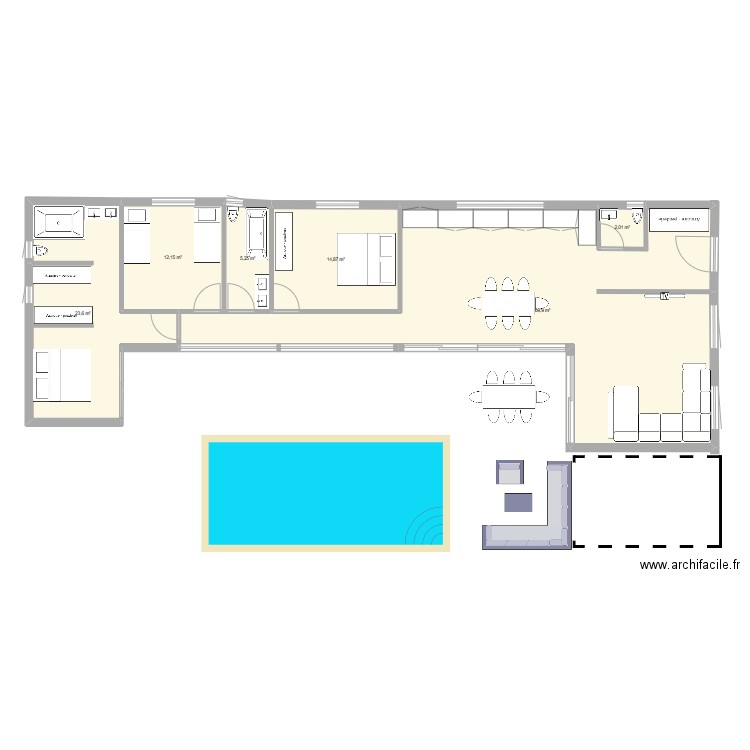CONSTRUCTION U. Plan de 6 pièces et 128 m2