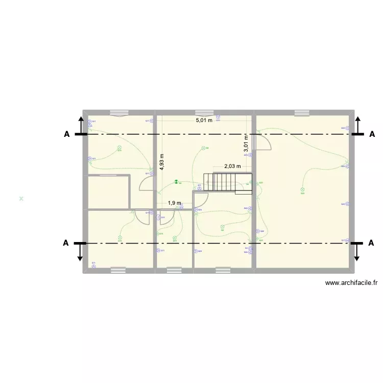 Jourdain Lacrampe Étage. Plan de 6 Pièces et 106 m² Jourdain Lacrampe Étage. Plan de 6 Pièces et 106 m²