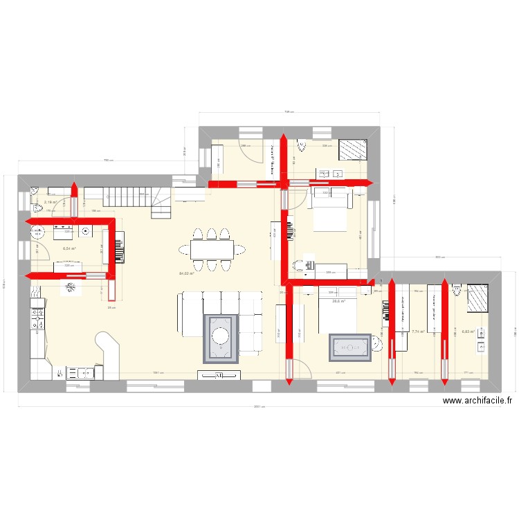 Palau 5. Plan de 6 pièces et 136 m2