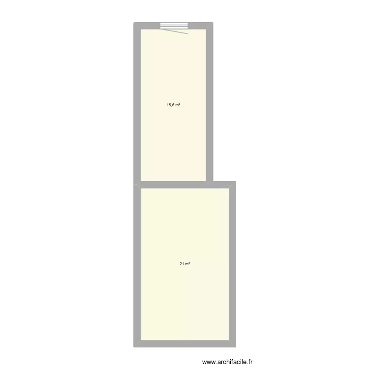 projet etage. Plan de 2  et 37 m²