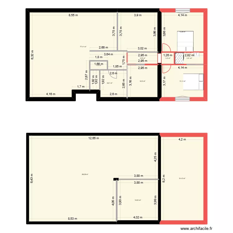 Etienne LAURENT. Plan de 12  et 274 m²