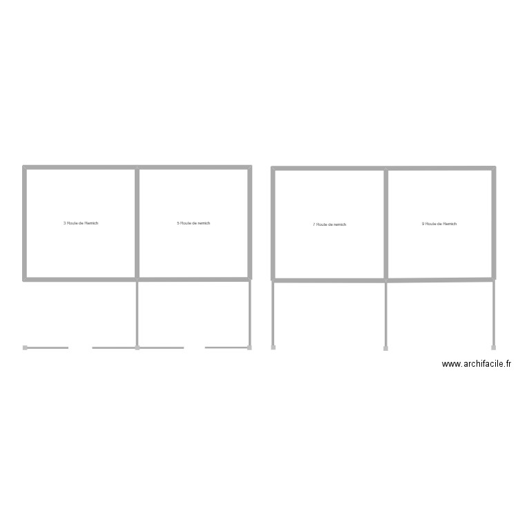 Route de remich. Plan de 4 pièces et 94 m2