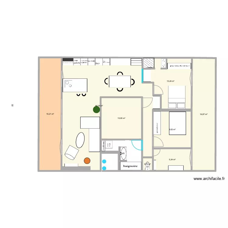 Acad&eacute;mie (apr&egrave;s). Plan de 8  et 117 m²