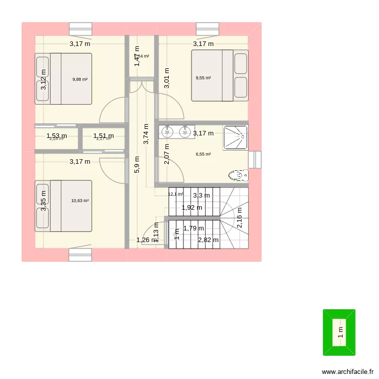 DreamHouse. Plan de 9 Pièces et 53 m² DreamHouse. Plan de 9 Pièces et 53 m²