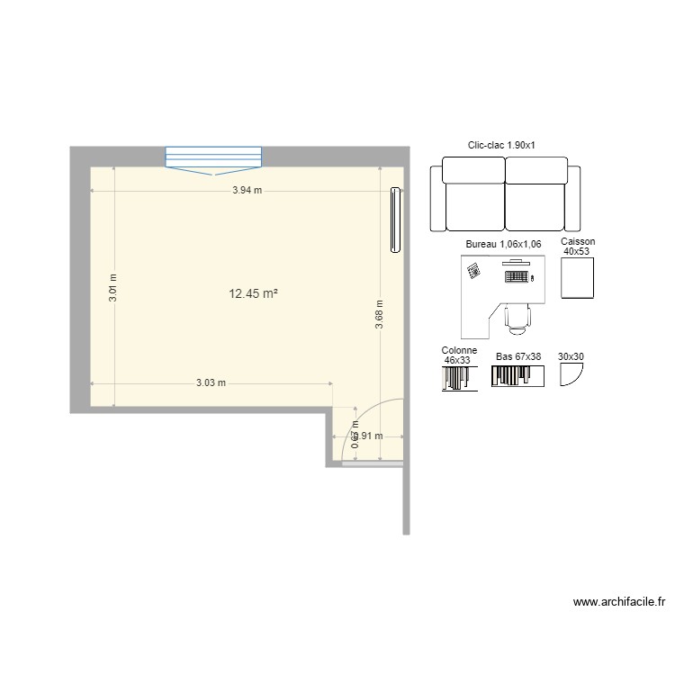 Chambre 1 MEUBLES. Plan de 0 pièce et 0 m2 Chambre 1 MEUBLES. Plan de 0 pièce et 0 m2