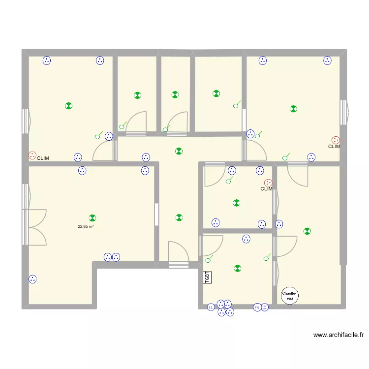 ROMAIN 2 portlouis. Plan de 10 pièces et 105 m²