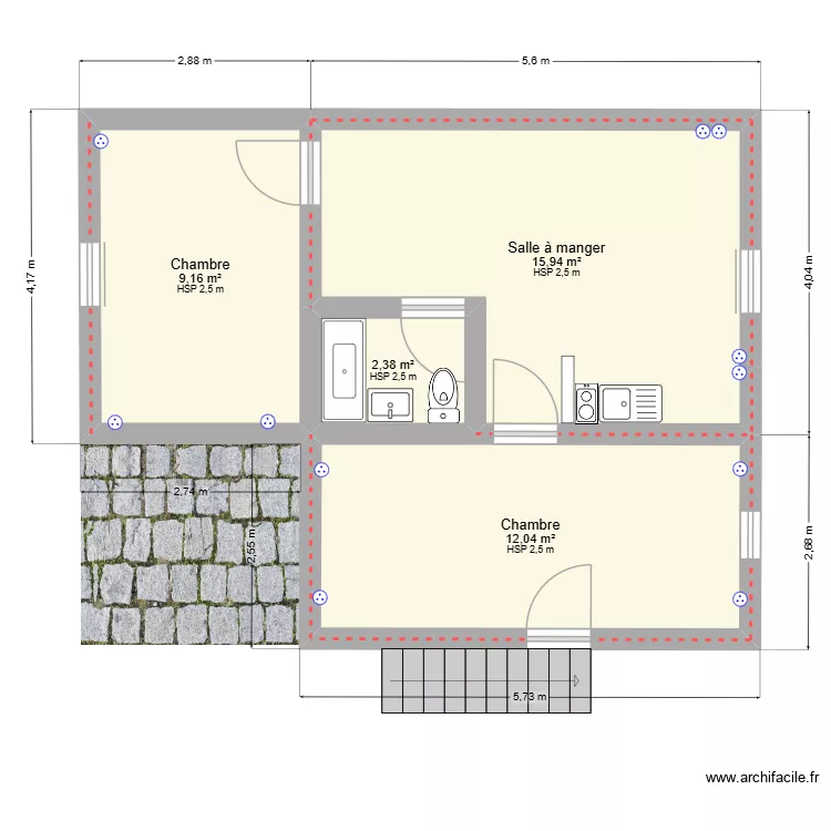 Appartement. Plan de 4  et 40 m²