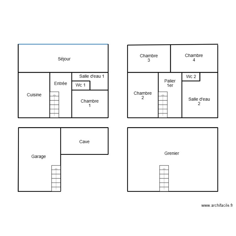 DOUARNENEZ SUIGNARD. Plan de 12 pièces et 53 m2