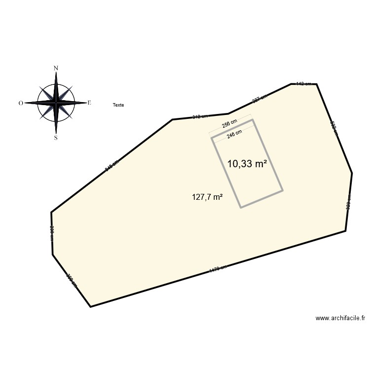 Corsavy2. Plan de 1 pièce et 10 m2