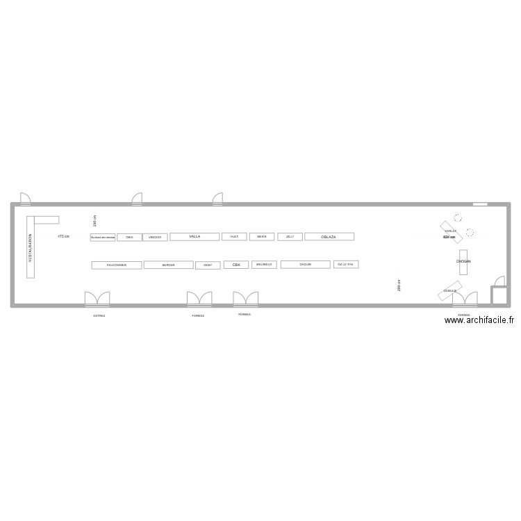 Marché de Noël de l'artisanat. Plan de 2 pièces et 319 m2