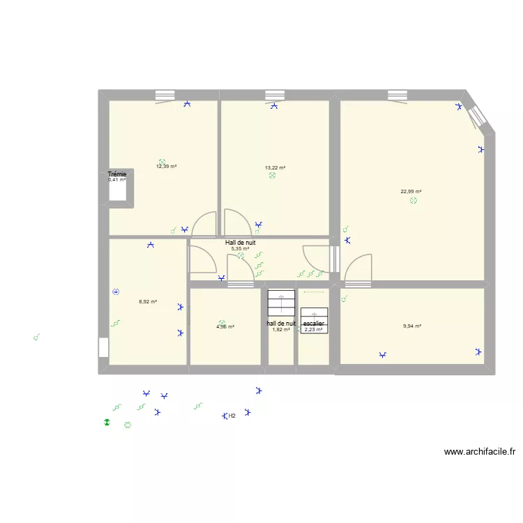 merbes grenier. Plan de 10  et 82 m²