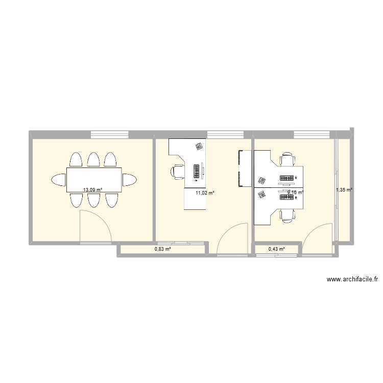 Plan_bureaux_nord_ouest_2. Plan de 6 pièces et 36 m2