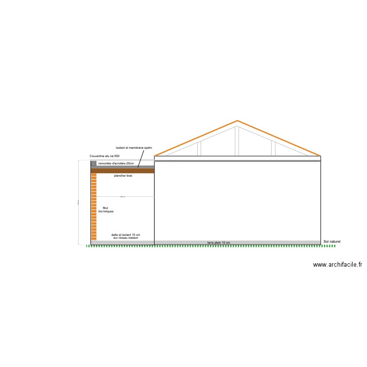 coupe jp. Plan de 0 pièce et 0 m2