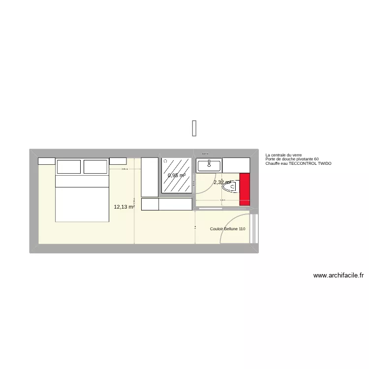 PLAN CHAMBRE TYPE BELLUNE V4. Plan de 