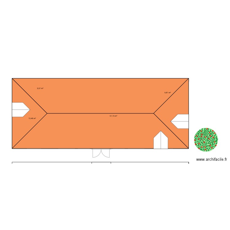 test. Plan de 4 pièces et 73 m2