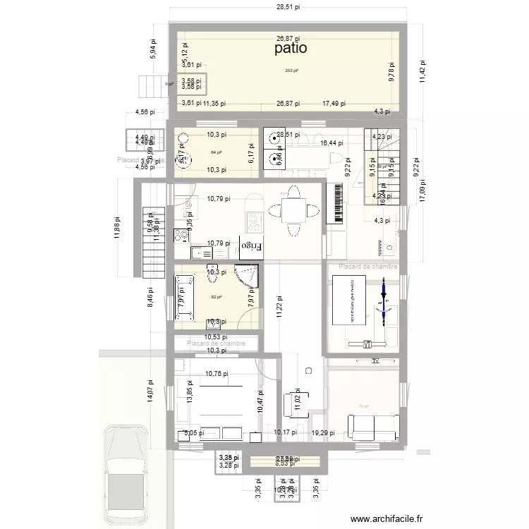 rallonge uniquement. Plan de 
