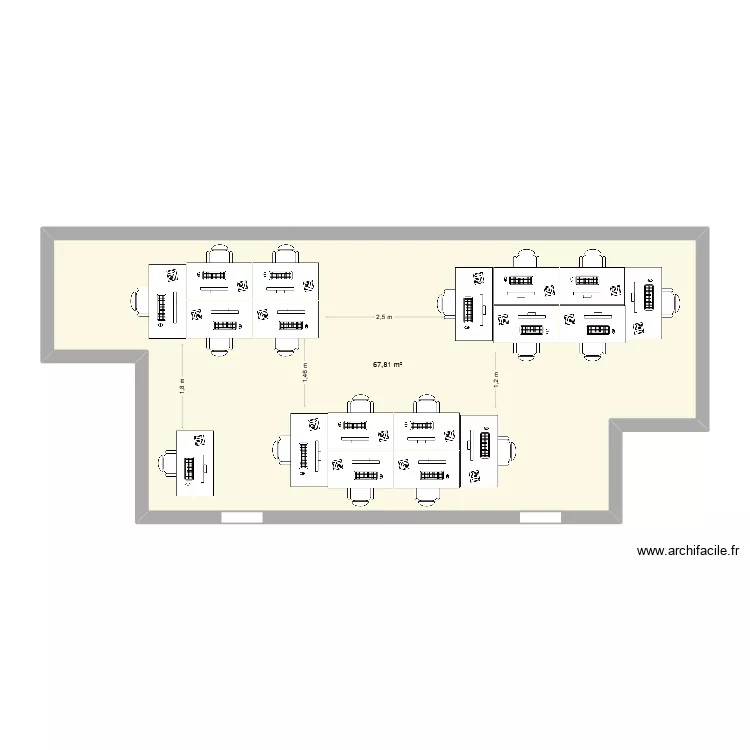 Pole prod. Plan de 1  et 68 m²