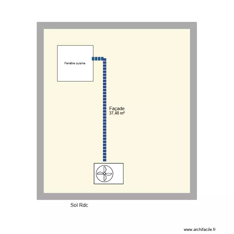 Plan implantation climatisation fa&ccedil;ade ext&eacute;rieure. Plan de 