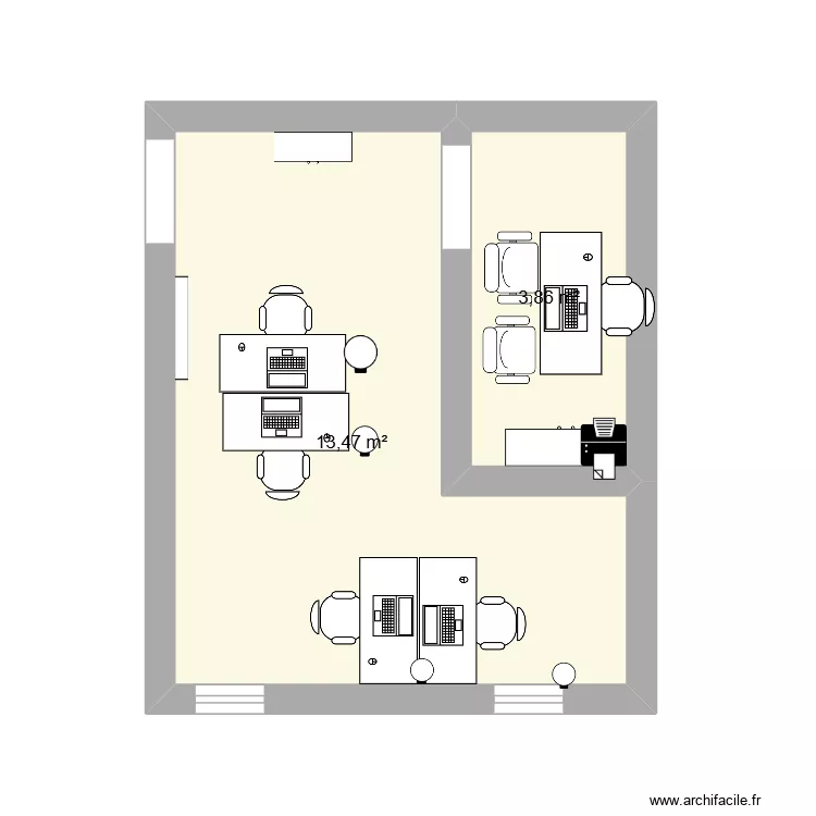 bureau standard. Plan de 2 et 17 m² bureau standard. Plan de 2 et 17 m²