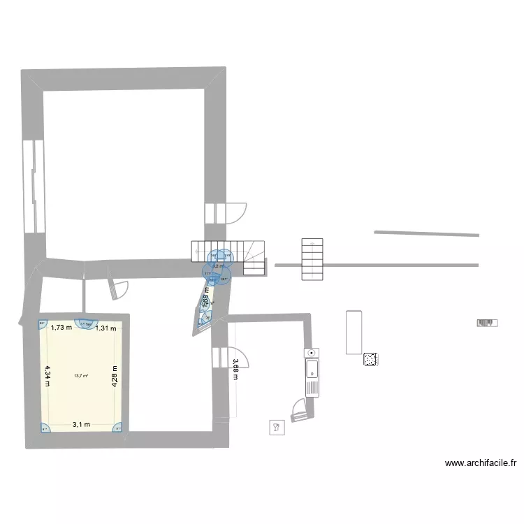 asquins 2026 rez de chaussee-2. Plan de 3 Pièces et 15 m² asquins 2026 rez de chaussee-2. Plan de 3 Pièces et 15 m²