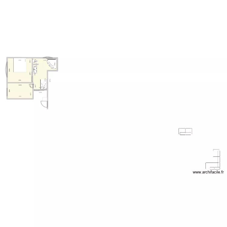 salle de bain_21.01.26_v5 avec douche et baignoire. Plan de 2 pièces et 31 m²