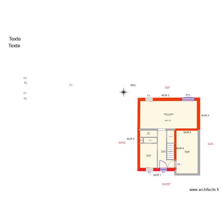 SEILLER_ Projet. Plan de 18 pièces et 104 m2