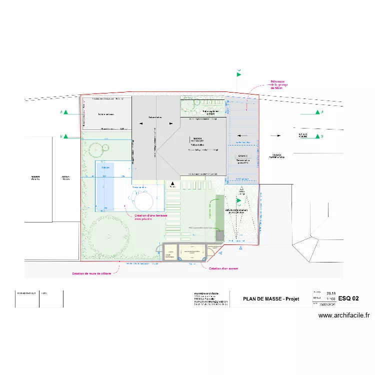 Plan masse Elise 2. Plan de 3 et 11 m² Plan masse Elise 2. Plan de 3 et 11 m²