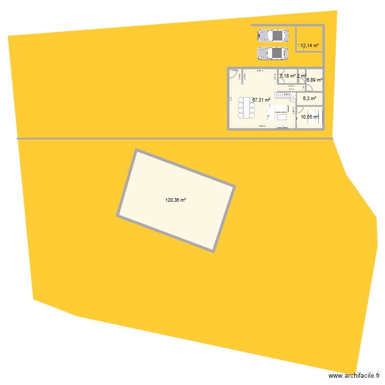 Maison 3. Plan de 8 pièces et 231 m2