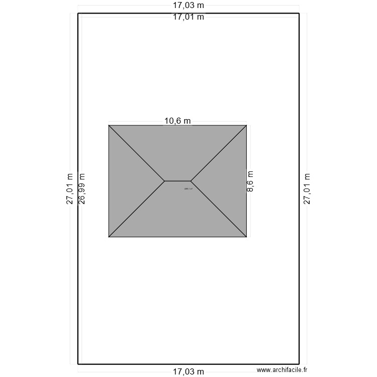 facade. Plan de 1 pièce et 459 m2
