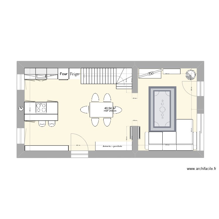 Oriane 2b. Plan de 1 pièce et 41 m2