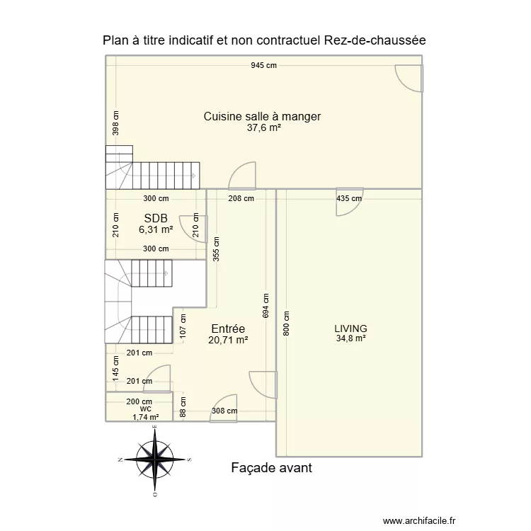 frasnes rez-de-chauss&eacute;e. Plan de 
