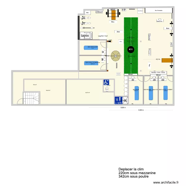 K11 / Vestiaire 5 Boxs. Plan de 