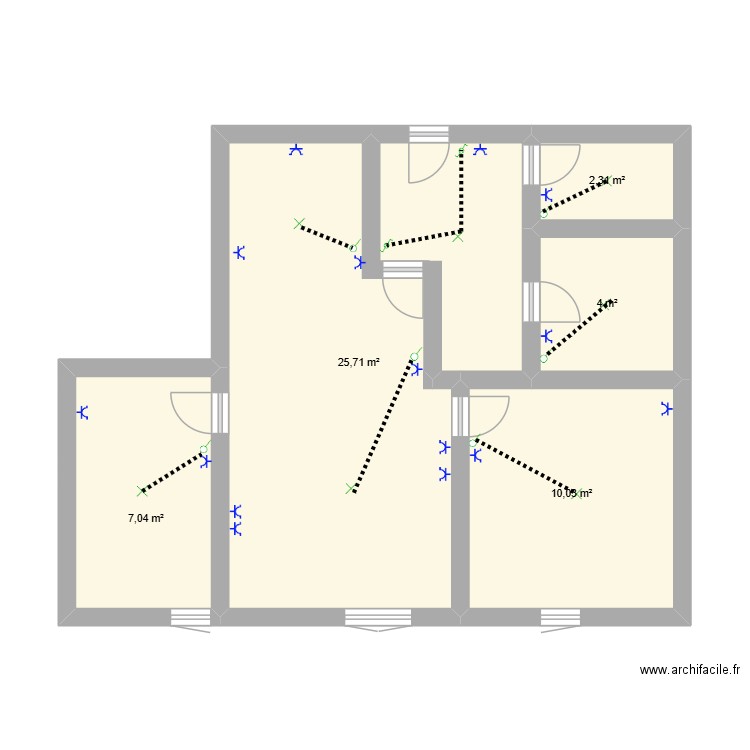 DEVOIR MELEC 2. Plan de 5 pièces et 49 m2