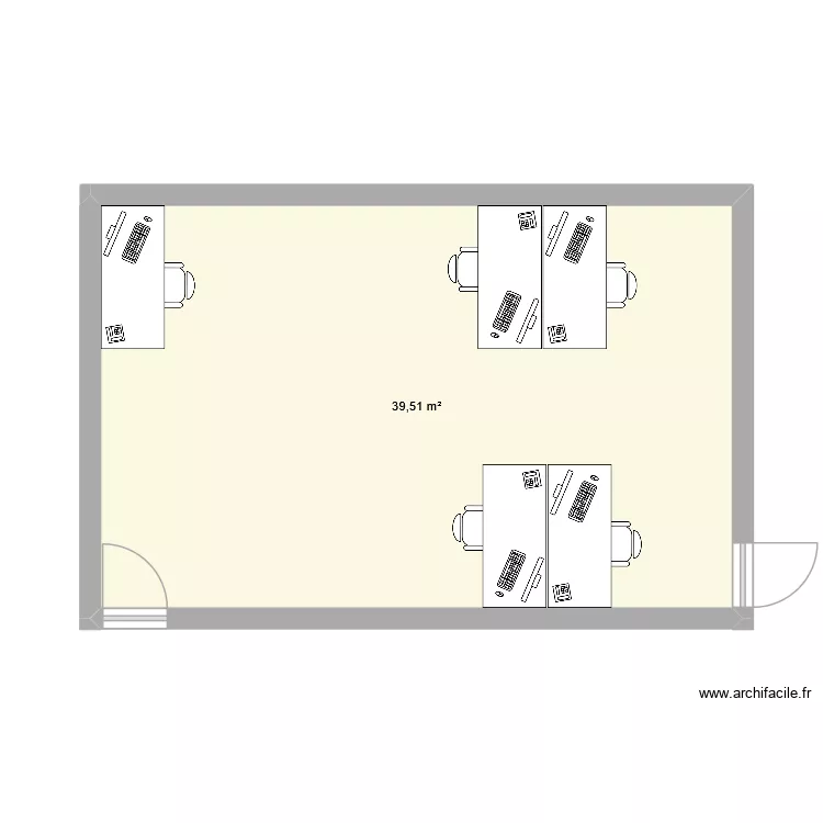 Bureau MAG (2). Plan de 1 pièce et 40 m²