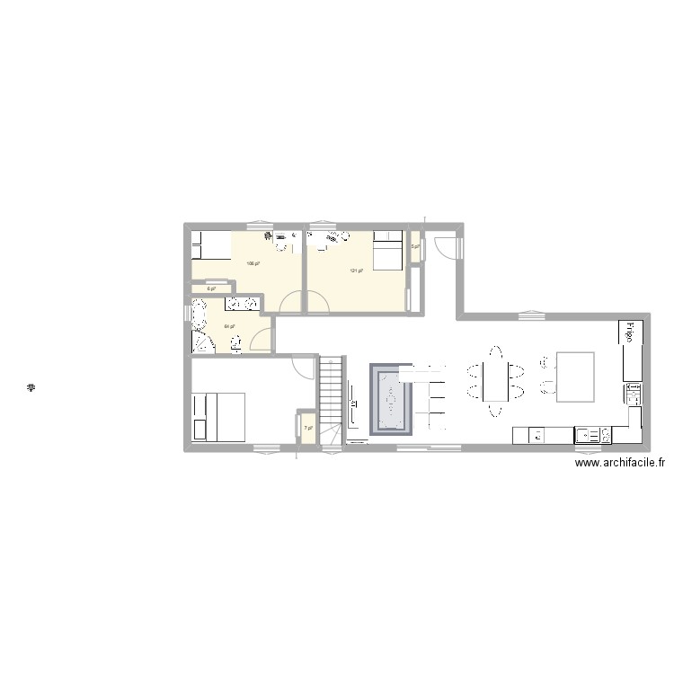 Test architecture. Plan de 6 pièces et 29 m2