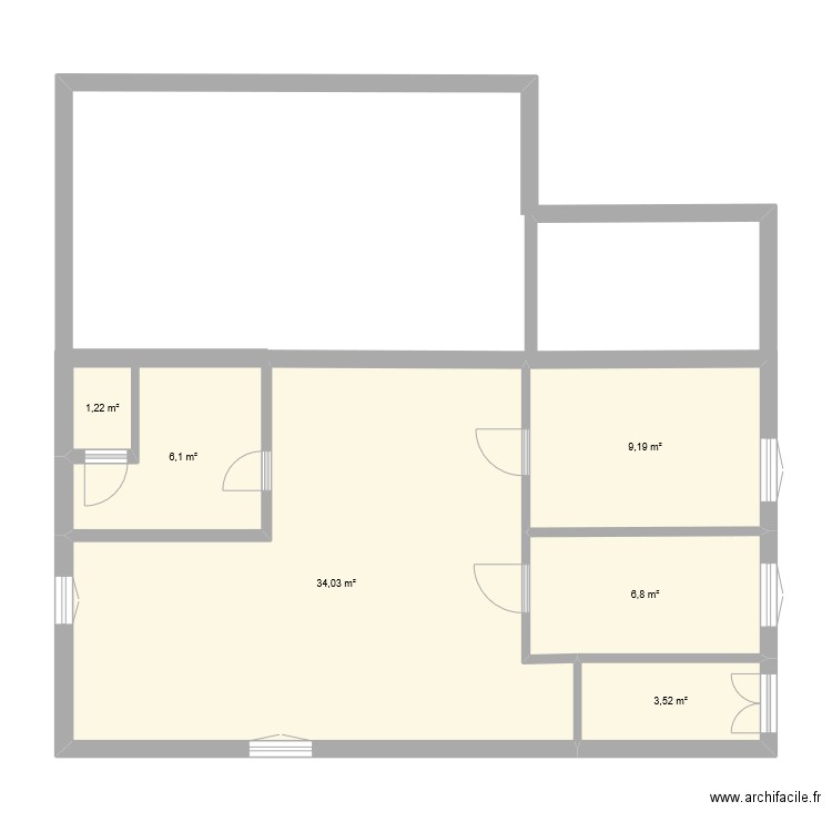 Eleonore Lenny. Plan de 6 pièces et 61 m2