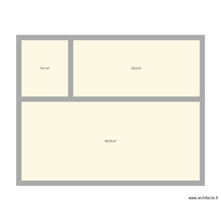 Salon3. Plan de 3 pièces et 68 m2