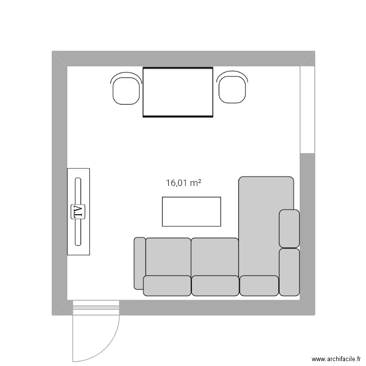 Maryline. Plan de 1 pièce et 16 m2