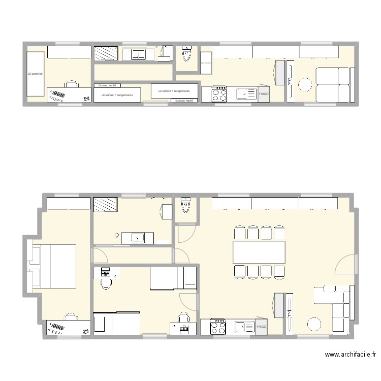 Plan caravane 2.0. Plan de 12 pièces et 99 m2