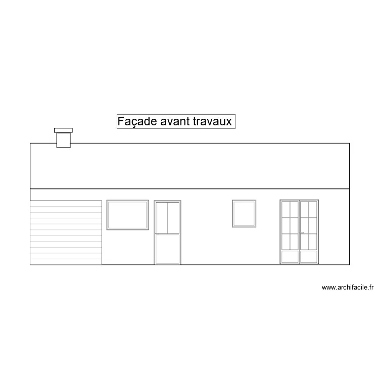 Fa&ccedil;ade avant travaux. Plan de 