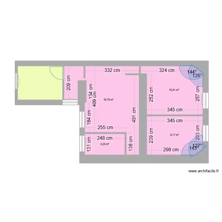 Gentilly. Plan de 35  et 260 m²