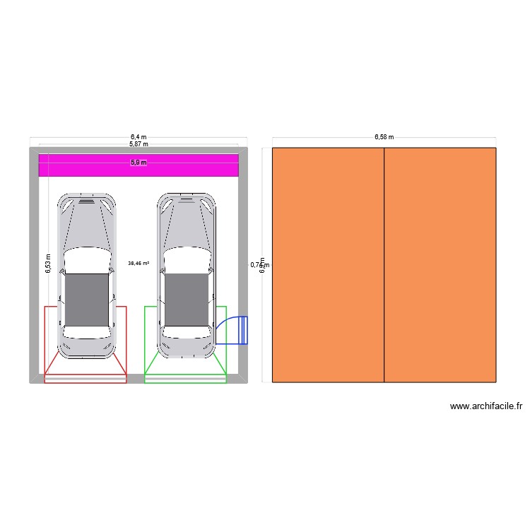 GARAGE 2 voitures. Plan de 0 pièce et 0 m2