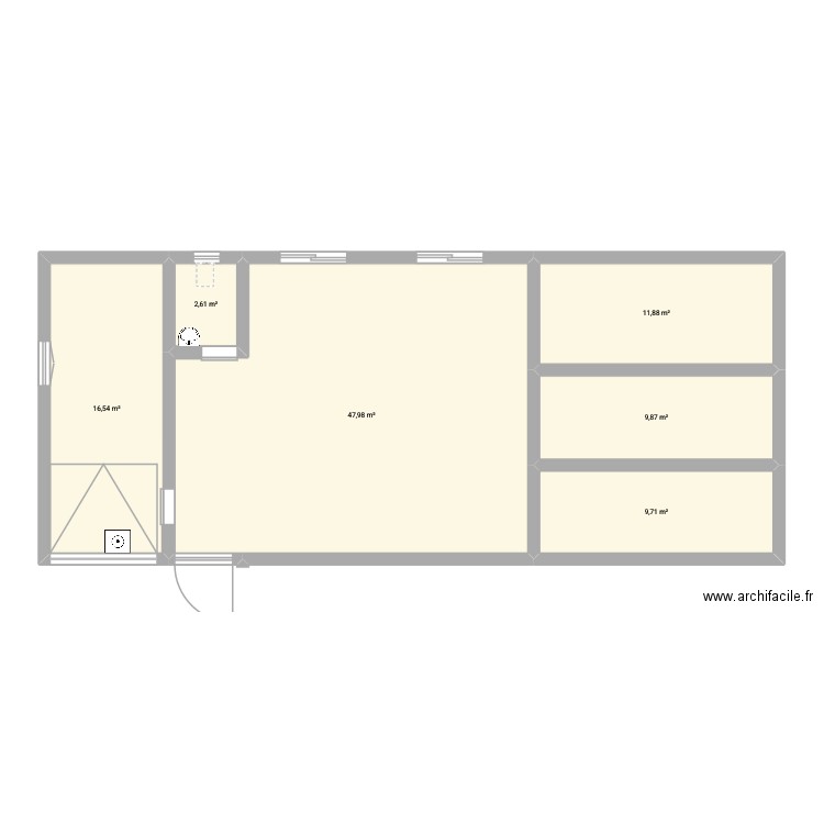 Maison. Plan de 6 pièces et 99 m2