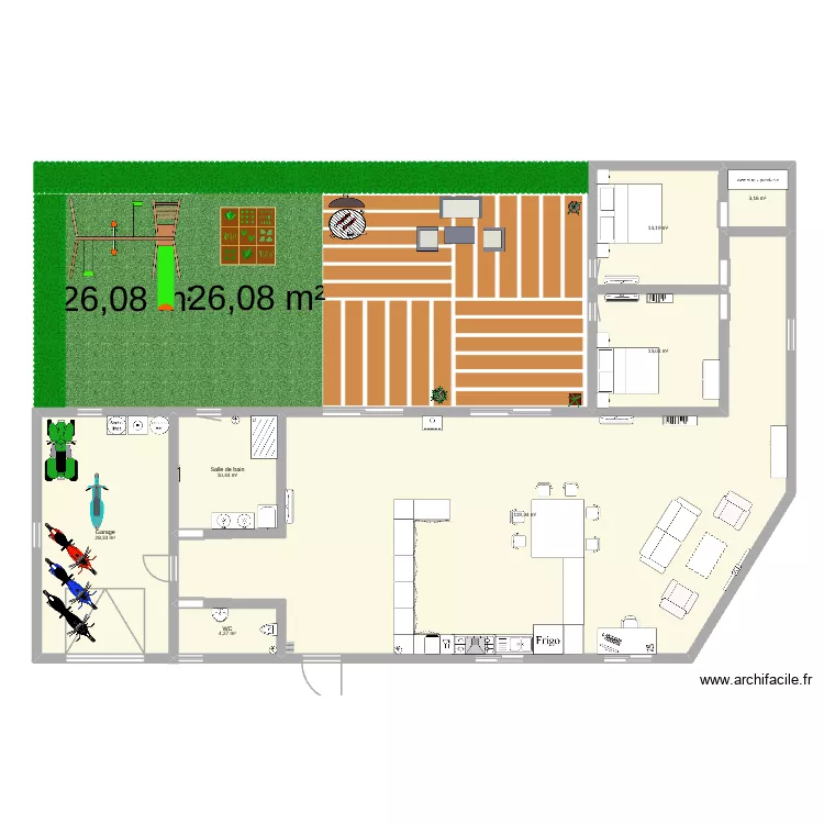 Maison. Plan de 7 pièces et 192 m²